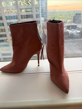 Topshop Dusty Rose Pointed Toe Stiletto Ankle Booties